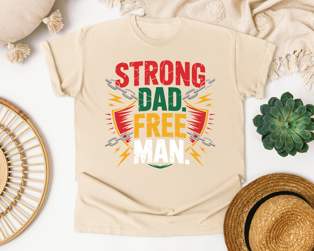 Strong Dad Free Man graphic tee in Ivory Comfort Colors 1717