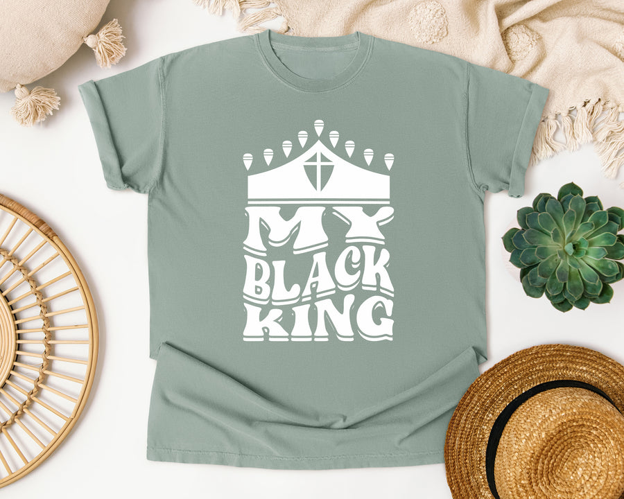 My Black King Crown graphic tee in Bay Comfort Colors 1717