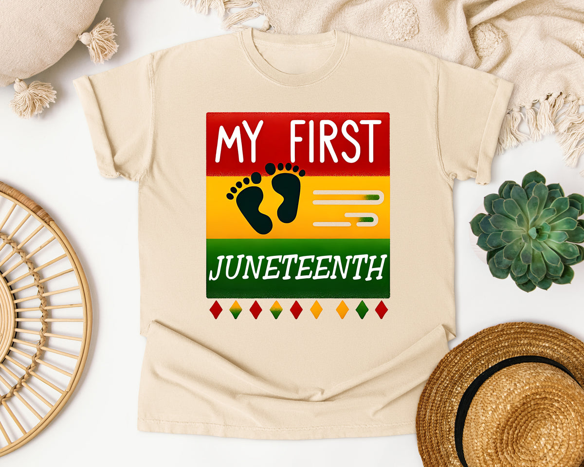 My First Juneteenth Banner Comfort Colors Shirt