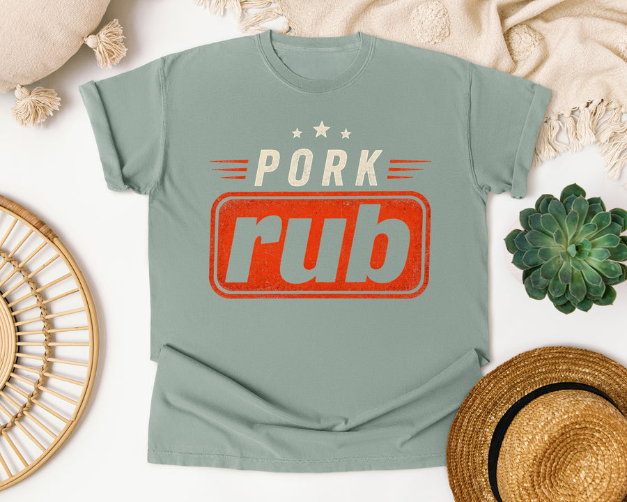 Pork Rub Label graphic tee in Bay Comfort Colors 1717