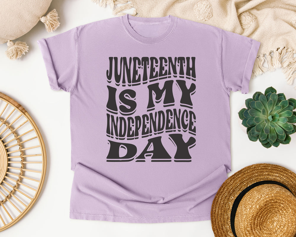 Juneteenth Independence Day Bold graphic tee in Orchid Comfort Colors 1717