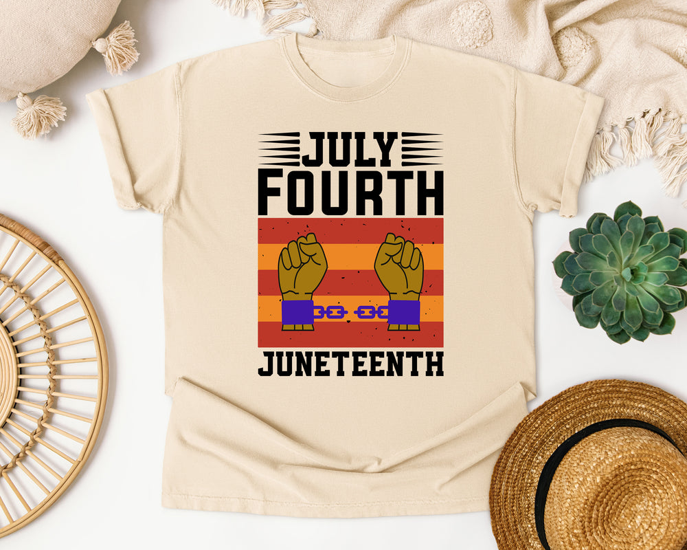 July Fourth Juneteenth graphic tee in Ivory Comfort Colors 1717