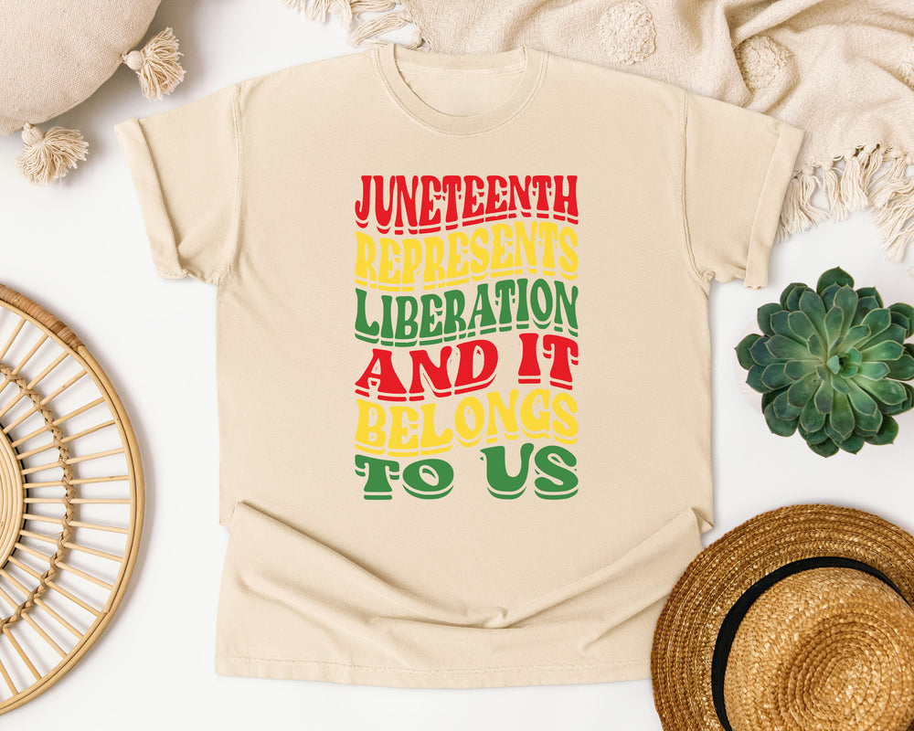 Juneteenth Represents Liberation Bold graphic tee in Ivory Comfort Colors 1717