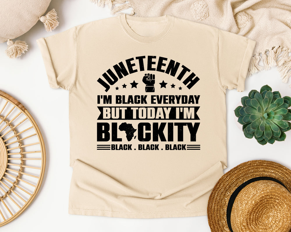 Juneteenth Blackity Black graphic tee in Ivory Comfort Colors 1717