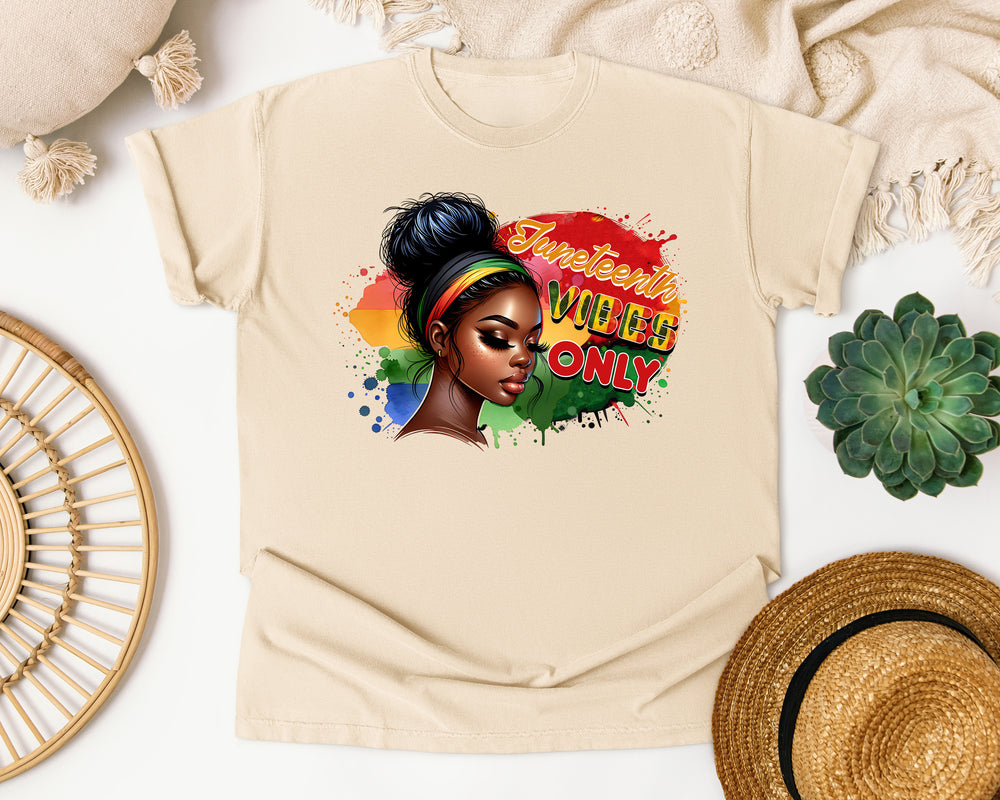 Juneteenth Vibes Only graphic tee in Ivory Comfort Colors 1717