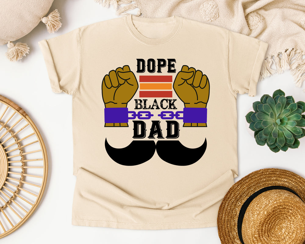 Dope Black Dad graphic tee in Ivory Comfort Colors 1717