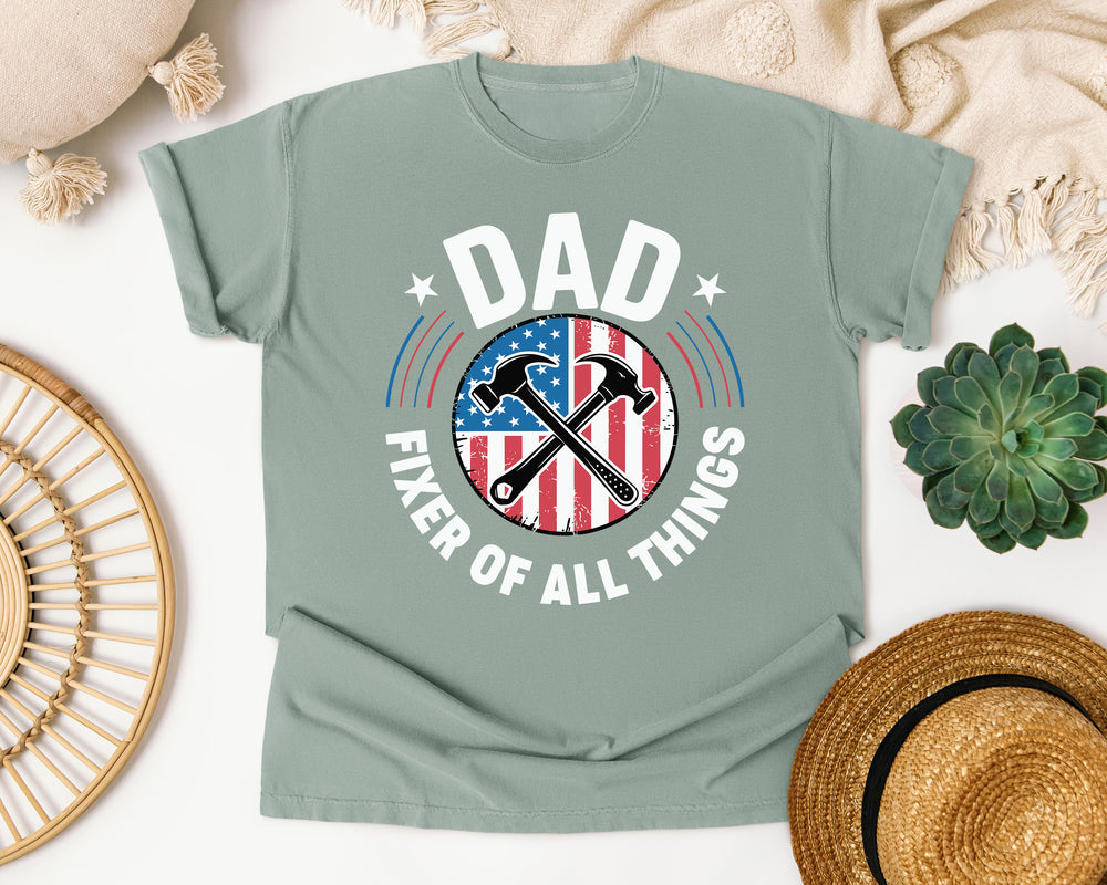 Dad Fixer of All Things graphic tee in Bay Comfort Colors 1717
