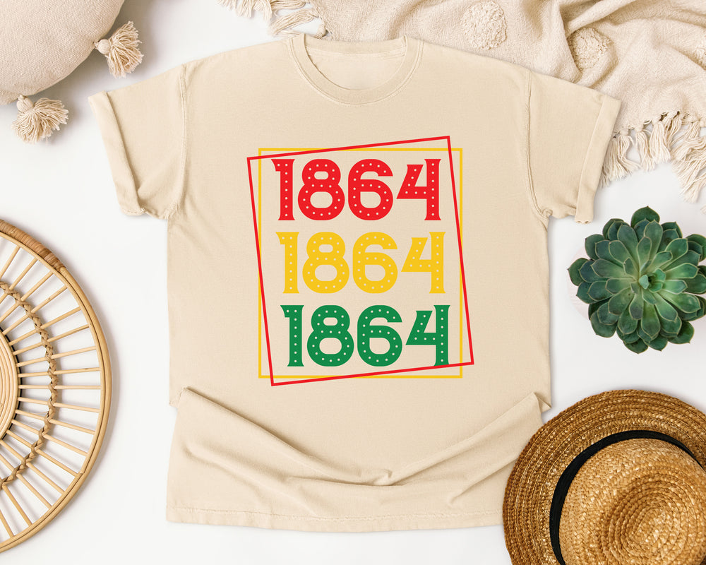 1864 Pan-African Numbers graphic tee in Ivory Comfort Colors 1717