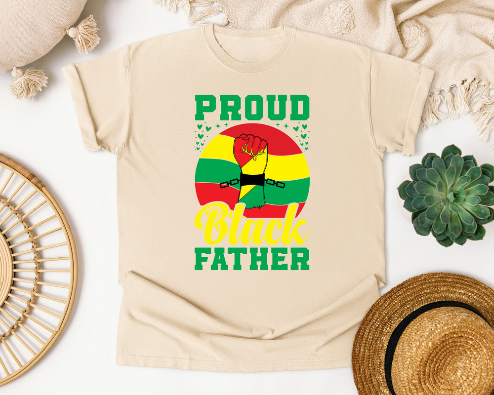 Proud Black Father graphic tee in Ivory Comfort Colors 1717