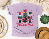 Y'all Are Nuts Nutcracker graphic tee in Orchid Comfort Colors 1717