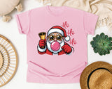 Ho Ho Ho Bubblegum Santa graphic tee in Blossom Comfort Colors 1717