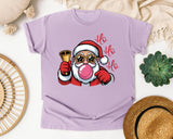 Ho Ho Ho Bubblegum Santa graphic tee in Orchid Comfort Colors 1717