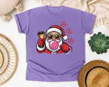 Ho Ho Ho Bubblegum Santa graphic tee in Violet Comfort Colors 1717