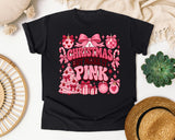 Christmas But Make It Pink graphic tee in Black Comfort Colors 1717