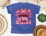 Christmas But Make It Pink graphic tee in Flo Blue Comfort Colors 1717