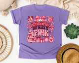 Christmas But Make It Pink graphic tee in Violet Comfort Colors 1717
