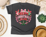 Preppy Christmas Club graphic tee in Pepper Comfort Colors 1717