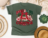 Books and Bows for Christmas graphic tee in Moss Comfort Colors 1717