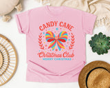Candy Cane Christmas Club graphic tee in Blossom Comfort Colors 1717