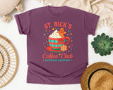 St. Nick's Coffee Club graphic tee in Berry Comfort Colors 1717