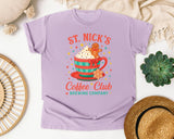 St. Nick's Coffee Club graphic tee in Orchid Comfort Colors 1717
