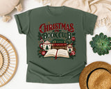 Christmas Book Club 2026 graphic tee in Moss Comfort Colors 1717