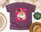 Pink Cowboy Santa graphic tee in Berry Comfort Colors 1717
