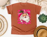 Pink Cowboy Santa graphic tee in Yam Comfort Colors 1717