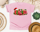 Christmas Teacher Lettering graphic tee in Blossom Comfort Colors 1717
