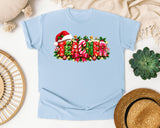 Christmas Teacher Lettering graphic tee in Chambray Comfort Colors 1717