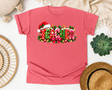 Christmas Teacher Lettering graphic tee in Watermelon Comfort Colors 1717