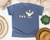Christmas Goose and Marshmallows graphic tee in Blue Jean Comfort Colors 1717