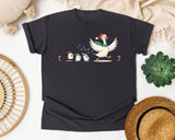 Christmas Goose and Marshmallows graphic tee in Graphite Comfort Colors 1717