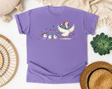 Christmas Goose and Marshmallows graphic tee in Violet Comfort Colors 1717