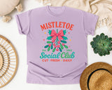 Mistletoe Social Club graphic tee in Orchid Comfort Colors 1717
