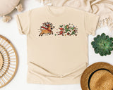 Reindeer Chasing Elves graphic tee in Ivory Comfort Colors 1717