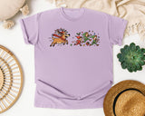 Reindeer Chasing Elves graphic tee in Orchid Comfort Colors 1717