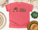 Reindeer Chasing Elves graphic tee in Watermelon Comfort Colors 1717