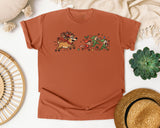 Reindeer Chasing Elves graphic tee in Yam Comfort Colors 1717
