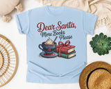 Dear Santa More Books Please graphic tee in Chambray Comfort Colors 1717