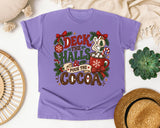 Deck the Halls and Pour the Cocoa graphic tee in Violet Comfort Colors 1717