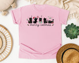 Merry Catmas Black Cats graphic tee in Blossom Comfort Colors 1717