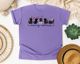 Merry Catmas Black Cats graphic tee in Violet Comfort Colors 1717