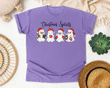 Christmas Spirits Ghosts graphic tee in Violet Comfort Colors 1717