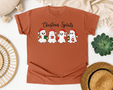 Christmas Spirits Ghosts graphic tee in Yam Comfort Colors 1717