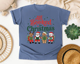 All Booked for Christmas graphic tee in Blue Jean Comfort Colors 1717