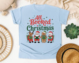 All Booked for Christmas graphic tee in Chambray Comfort Colors 1717
