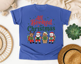All Booked for Christmas graphic tee in Flo Blue Comfort Colors 1717