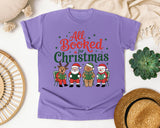 All Booked for Christmas graphic tee in Violet Comfort Colors 1717