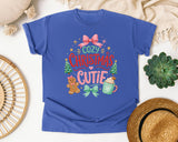 Cozy Christmas Cutie graphic tee in Flo Blue Comfort Colors 1717